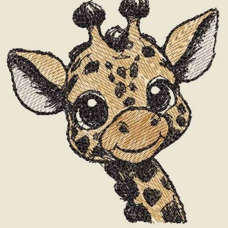 Ferberline Stickdatei Scribble Giraffe Imani ab 10x10