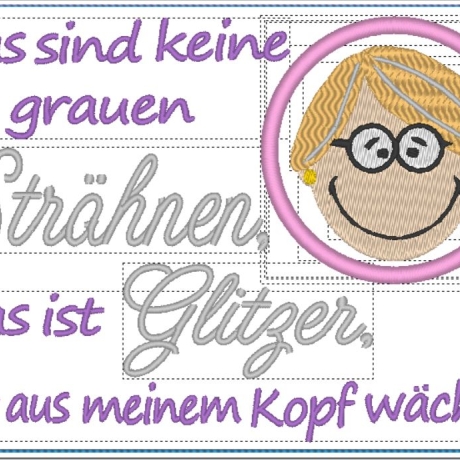 Ferberline Spruch und Mug Rug Strähnen/Glitzern ab 10x10