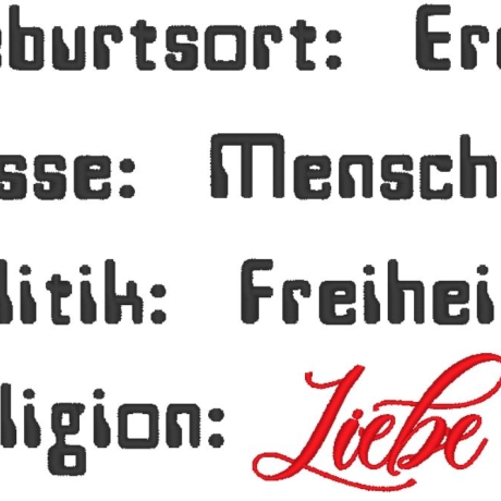 Ferberline Spruch Rasse Mensch ab 10x10 in 4 Größen