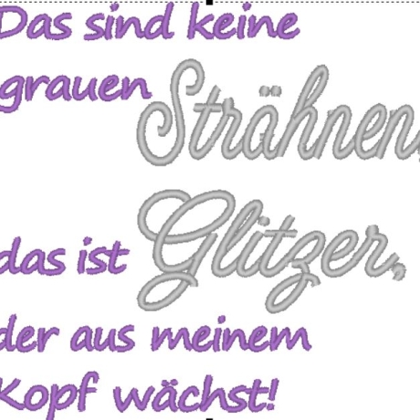 Ferberline Spruch und Mug Rug Strähnen/Glitzern ab 10x10