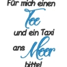 Ferberline MugRug und Spruch Tee und Meer 10x10 und 13x18