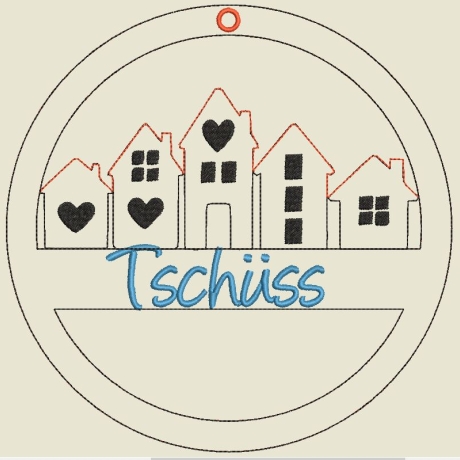 Ferberline Stickdatei Häuserkränze ab 13x13cm