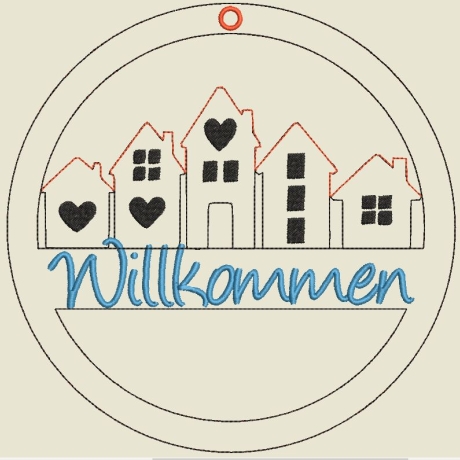 Ferberline Stickdatei Häuserkränze ab 13x13cm