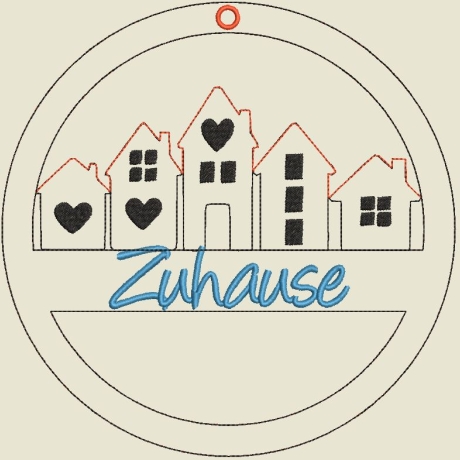 Ferberline Stickdatei Häuserkränze ab 13x13cm