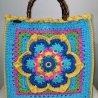 Tasche LOTUSBLUME mit Baumwollgarn gehäkelt, Lotus-Flower-Bag