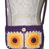 Tasche klein Granny-Square-Tasche gehäkelt, kleine Schultertasche