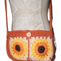 Tasche klein Granny-Square-Tasche gehäkelt, kleine Schultertasche