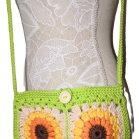 Tasche klein Granny-Square-Tasche gehäkelt, kleine Schultertasche