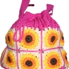 Tasche, Shopper, Sunflower-Bag, Granny-Square-Tasche, gehäkelt