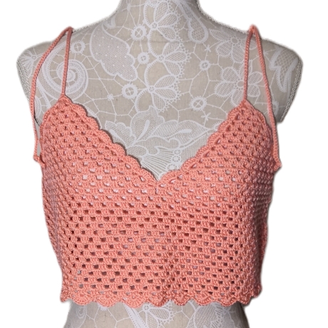 Top, Sommer-Top, Damen-Top, Crop-Top, Cropped-Top, gehäkelt