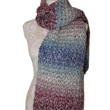 Langer Schal, gehäkelt, Unisex