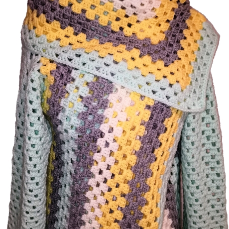 Cardigan, Jacke, Granny-Square-Cardigan, Damenjacke, gehäkelt