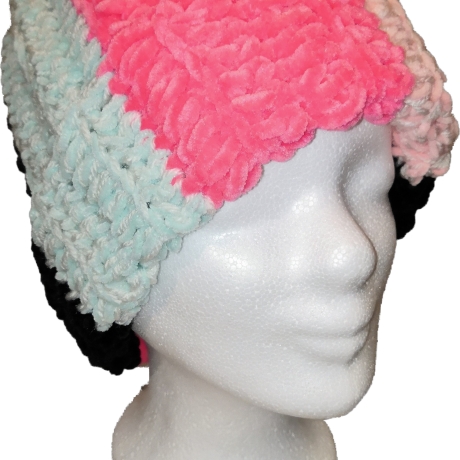 Beanie, Mütze, Beaniemütze, Maxi-Beanie-Mütze, handgehäkelt