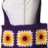 Tasche, Shopper, Sunflower-Bag, Granny-Square-Tasche, gehäkelt