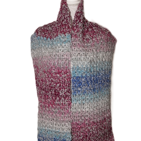 Langer Schal, gehäkelt, Unisex