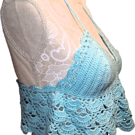 Top, Sommer-Top, Damen-Top, Crop-Top, Cropped-Top, gehäkelt