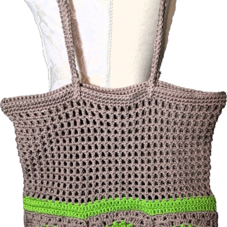 Tasche, Shopper, Tote-Bag, Sunflower-Tasche, gehäkelt