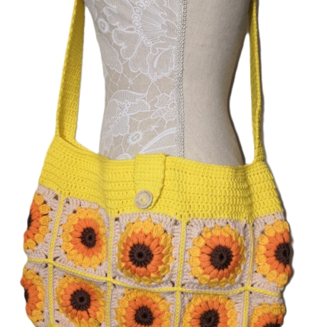 Tasche Granny-Square-Tasche gehäkelt, Schultertasche, Crossbody 