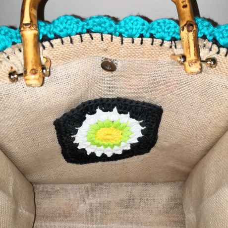 Tasche, Granny-Square-Tasche, gehäkelt, Granny-Square-Bag