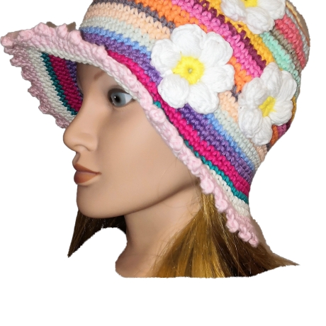 Bucket Hat, Sommer Häkelmütze, Fischerhut, Sonnenhut, Sommerhut