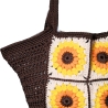 Tasche, Shopper, Sunflower-Bag, Granny-Square-Tasche, gehäkelt