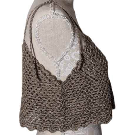 Top, Sommer-Top, Damen-Top, Crop-Top, Cropped-Top, gehäkelt