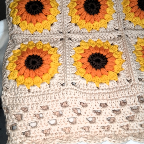 Sunflower Kinderdecke, gehäkelte Decke, 100% Baumwolle (8/8)
