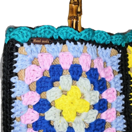 Tasche, Granny-Square-Tasche, gehäkelt, Granny-Square-Bag