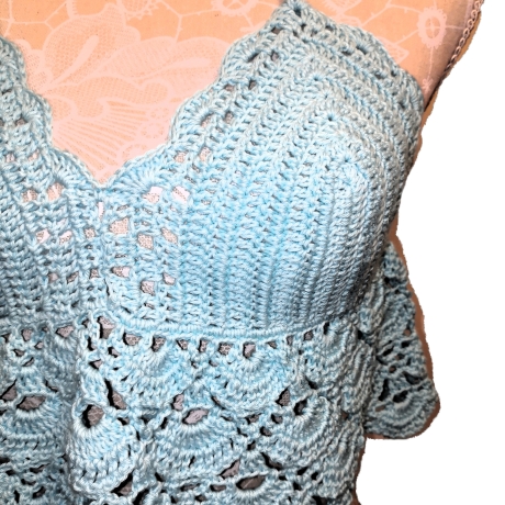 Top, Sommer-Top, Damen-Top, Crop-Top, Cropped-Top, gehäkelt