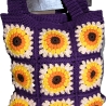 Tasche, Shopper, Sunflower-Bag, Granny-Square-Tasche, gehäkelt