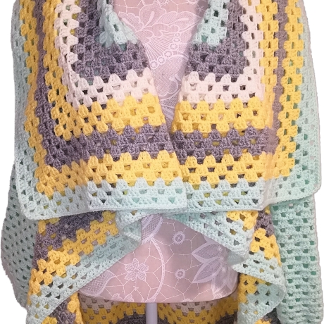 Cardigan, Jacke, Granny-Square-Cardigan, Damenjacke, gehäkelt