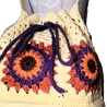 Tasche, Shopper, Sunflower-Bag, Granny-Square-Tasche, gehäkelt