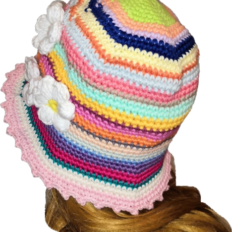 Bucket Hat, Sommer Häkelmütze, Fischerhut, Sonnenhut, Sommerhut