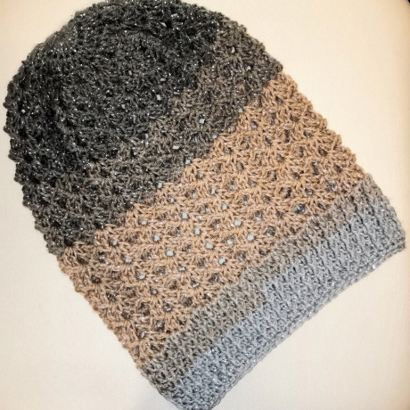 Beanie PREZIOSA handgehäkelt, Mütze, Damenmütze, Hut