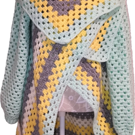 Cardigan, Jacke, Granny-Square-Cardigan, Damenjacke, gehäkelt