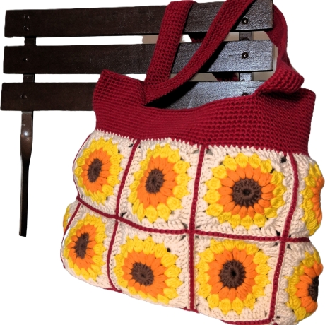 Tasche, Shopper, Granny-Square-Tasche