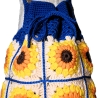 Tasche, Shopper, Sunflower-Bag, Granny-Square-Tasche, gehäkelt