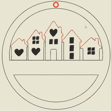 Ferberline Stickdatei Häuserkränze ab 13x13cm