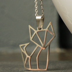 Kette Fuchs silber Edelstahl wasserfest  Kette Fuchs silber Edelstahl wasserfest