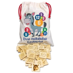 Das Eselspiel  121 Holzsteine Gesellschaftsspiel Lernspiel Birke