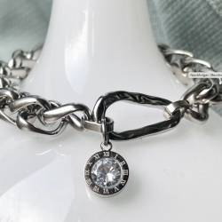 Armband Edelstahl silber Statement wasserfest
