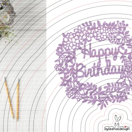 Happy Birthday Kranz Plotterdatei SVG DXF