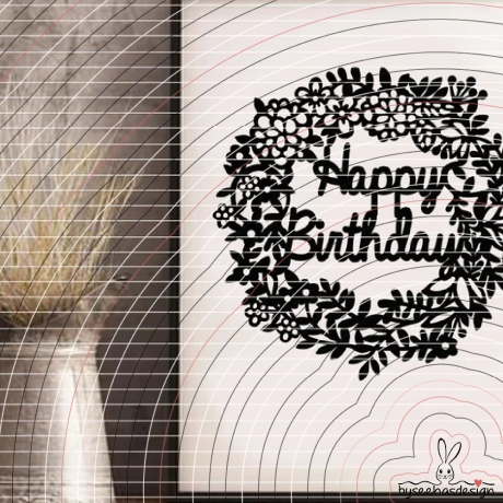 Happy Birthday Kranz Plotterdatei SVG DXF