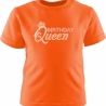 Kinder Kurzarm T-Shirt bedruckt mit BIRTHDAY QUEEN Punte