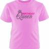 Kinder Kurzarm T-Shirt bedruckt mit BIRTHDAY QUEEN Punte