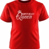 Kinder Kurzarm T-Shirt bedruckt mit BIRTHDAY QUEEN Punte