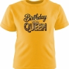 Kinder Kurzarm T-Shirt bedruckt mit BIRTHDAY QUEEN gold
