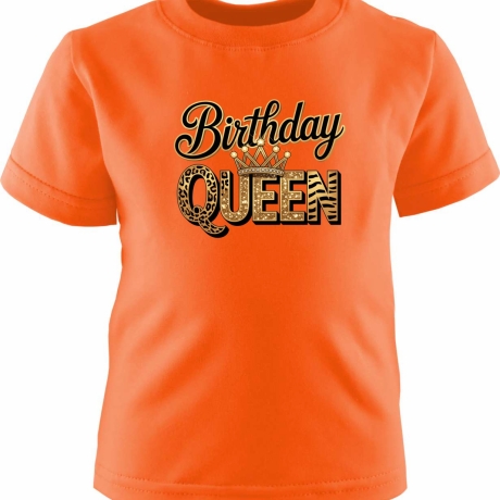 Kinder Kurzarm T-Shirt bedruckt mit BIRTHDAY QUEEN gold