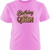 Kinder Kurzarm T-Shirt bedruckt mit BIRTHDAY QUEEN gold