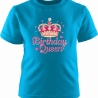 Kinder Kurzarm T-Shirt bedruckt mit BIRTHDAY QUEEN pink